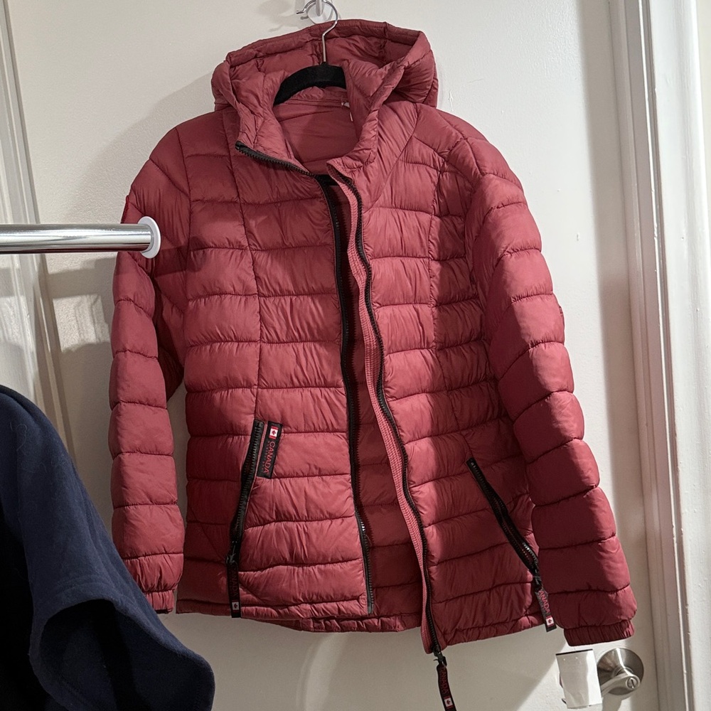 Women's Puffer Jacket in Deep Red